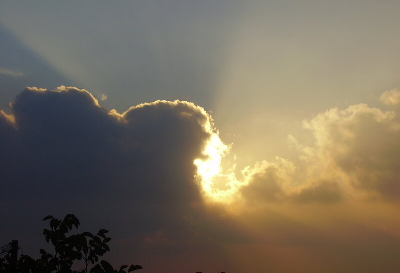 Sunlight breaking through clouds
