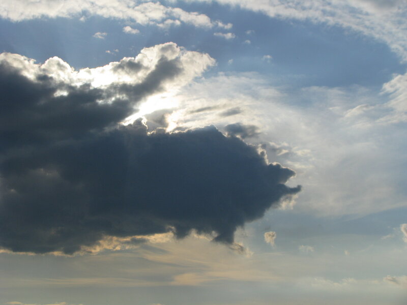 Sunlight breaking through clouds