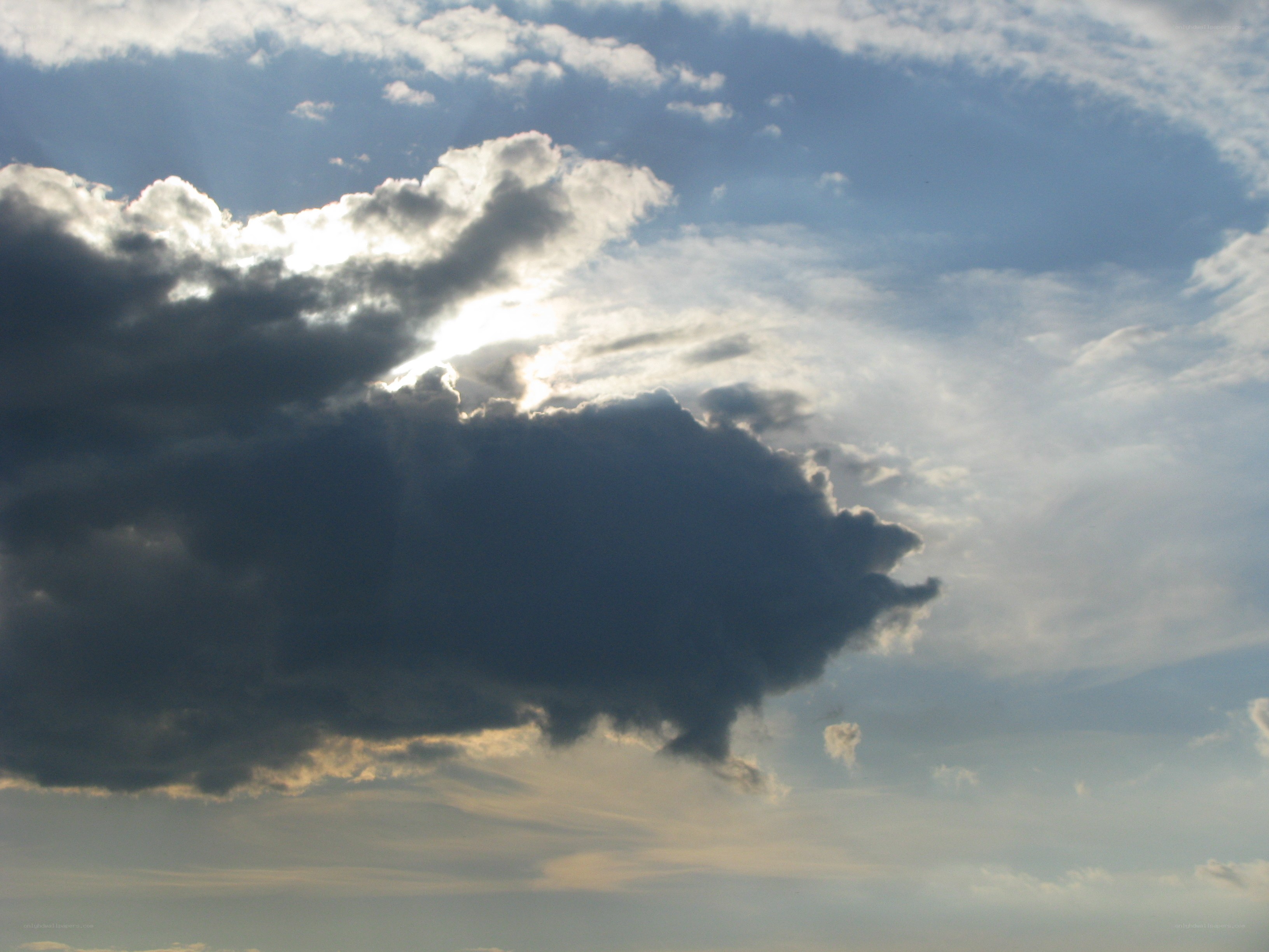 Sunlight breaking through clouds