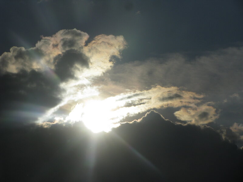 Sunlight breaking through clouds
