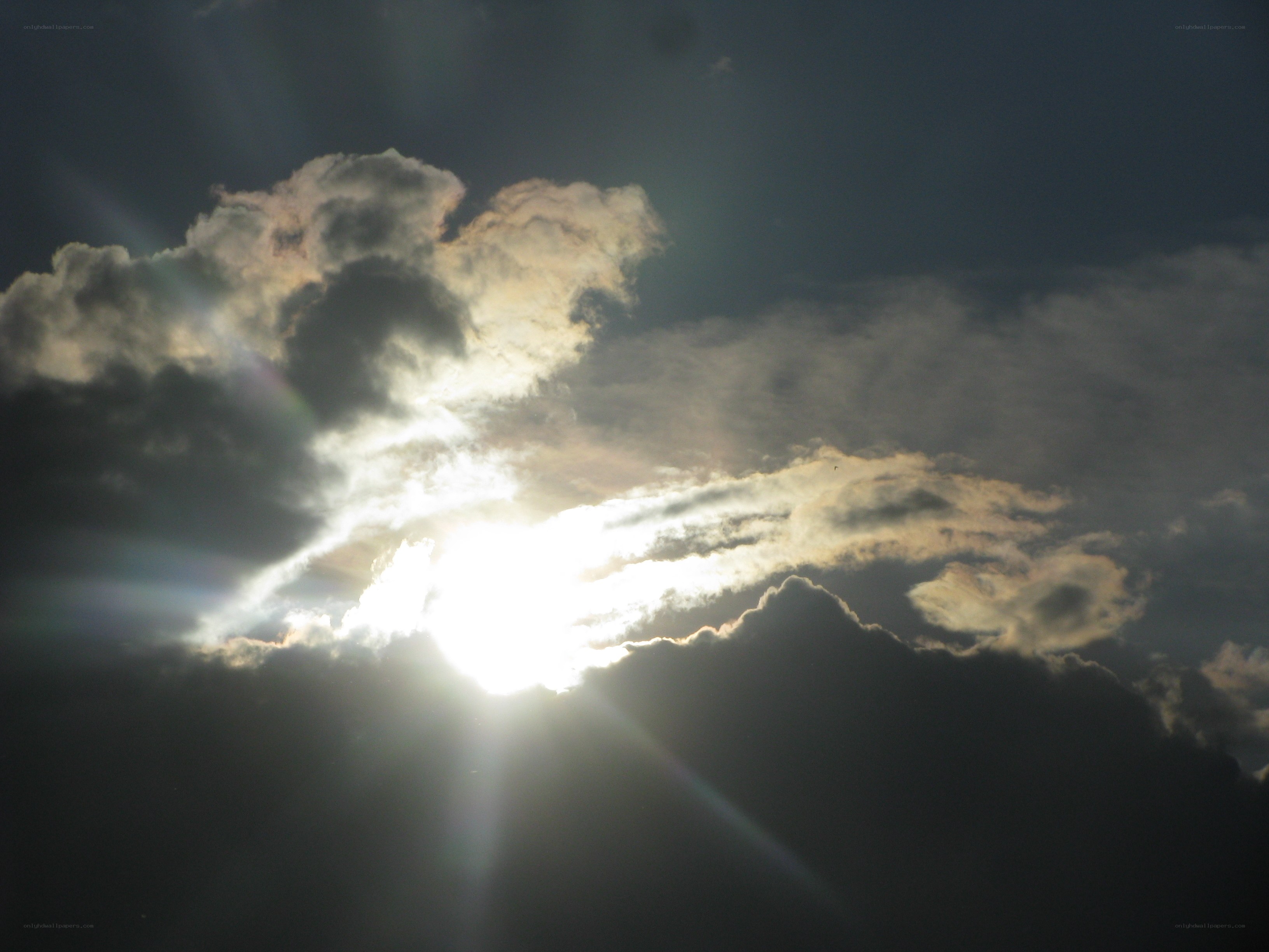 Sunlight breaking through clouds