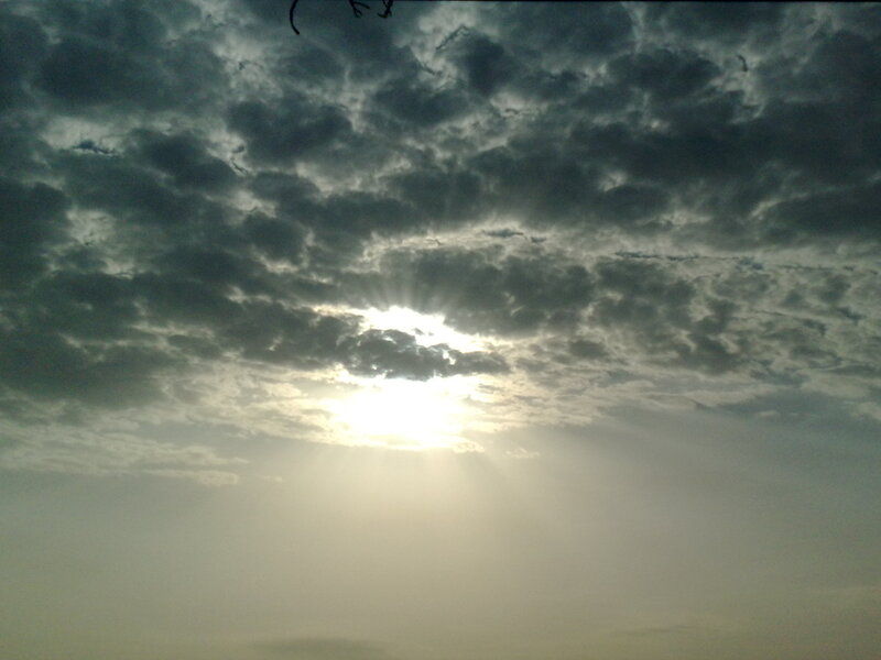 Sunlight breaking through clouds