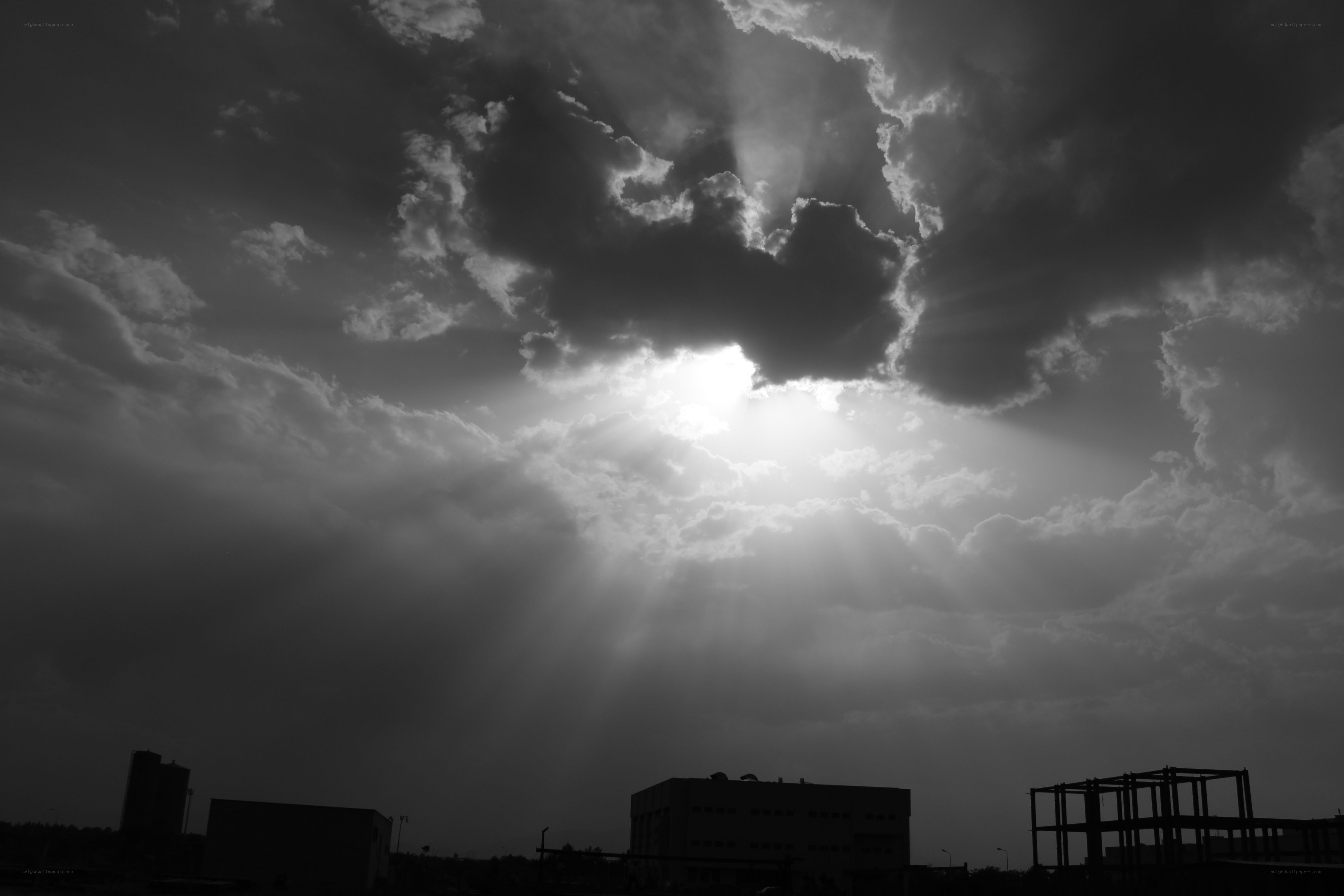 Sunlight breaking through clouds