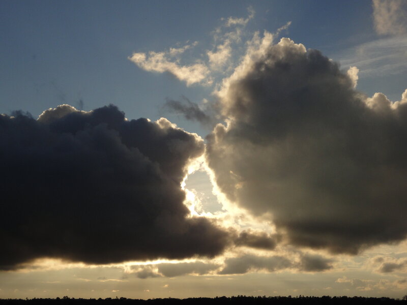 Sunlight breaking through clouds