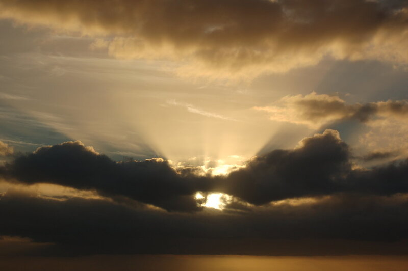 Sunlight breaking through clouds