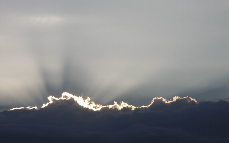 Sunlight breaking through clouds