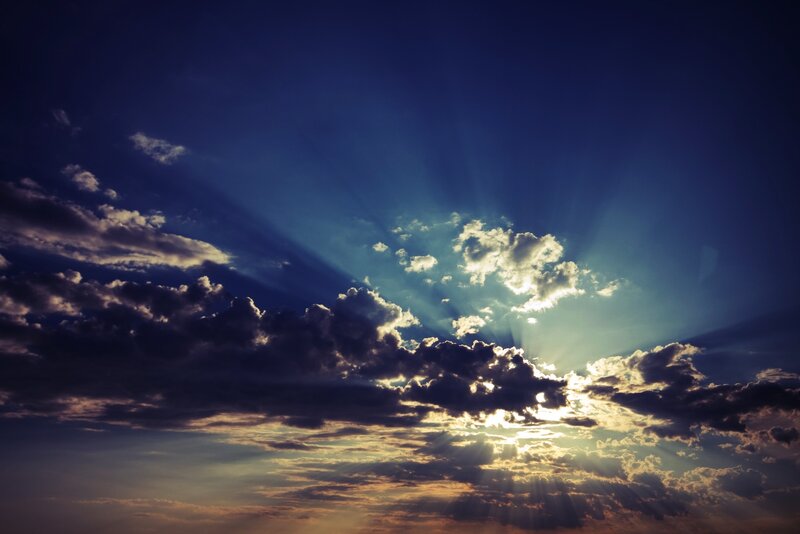 Sunlight breaking through clouds