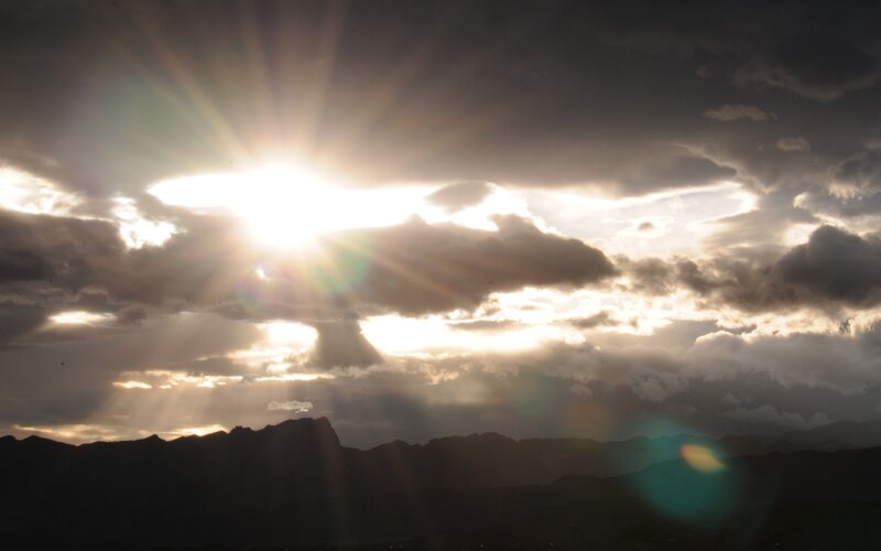 Sunlight breaking through clouds