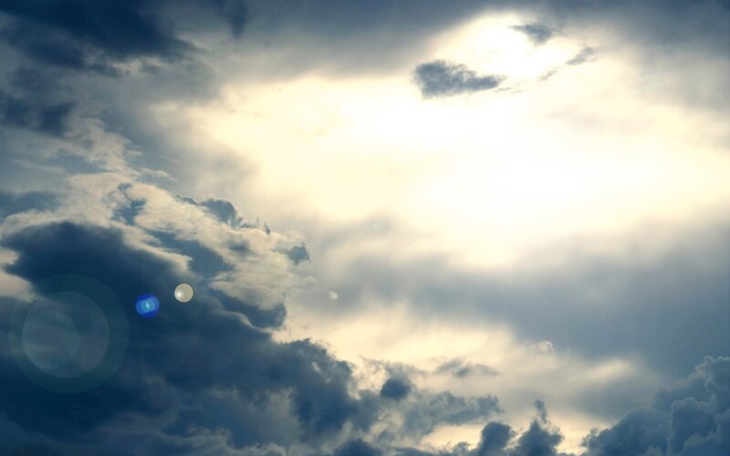 Sunlight breaking through clouds