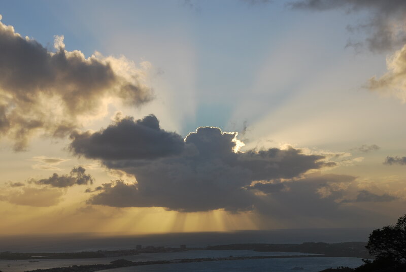 Sunlight breaking through clouds