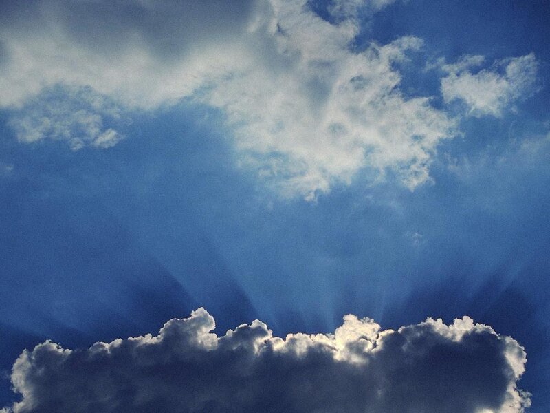 Sunlight breaking through clouds