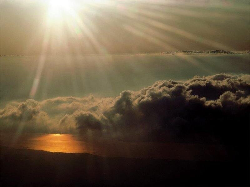 Sunlight breaking through clouds