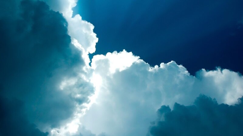 Sunlight breaking through clouds