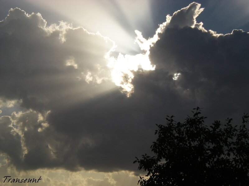 Sunlight breaking through clouds