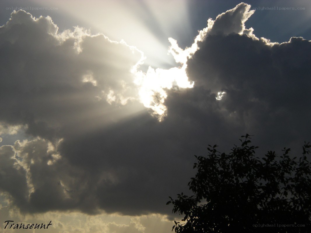 Sunlight breaking through clouds