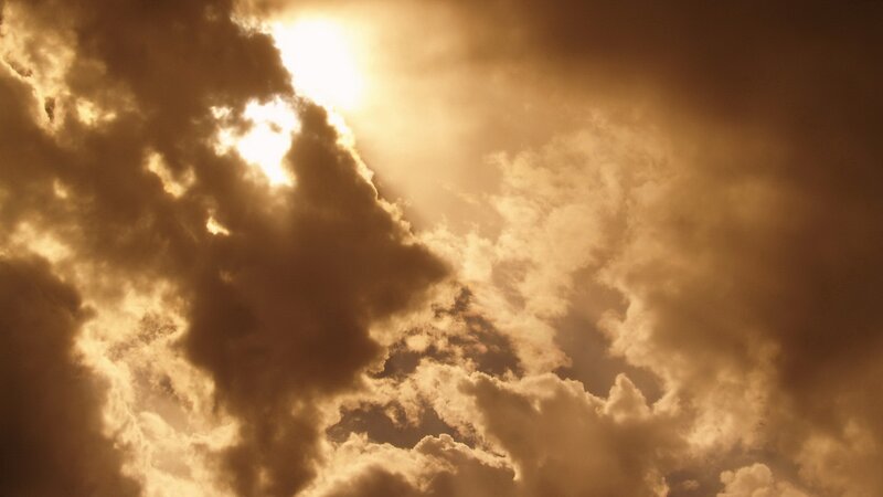 Sunlight breaking through clouds