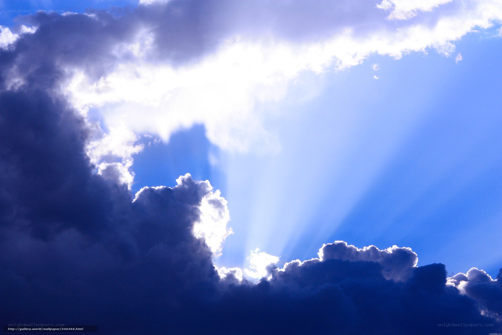 Sunlight breaking through clouds