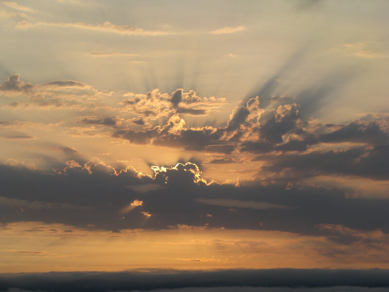 Sunlight breaking through clouds