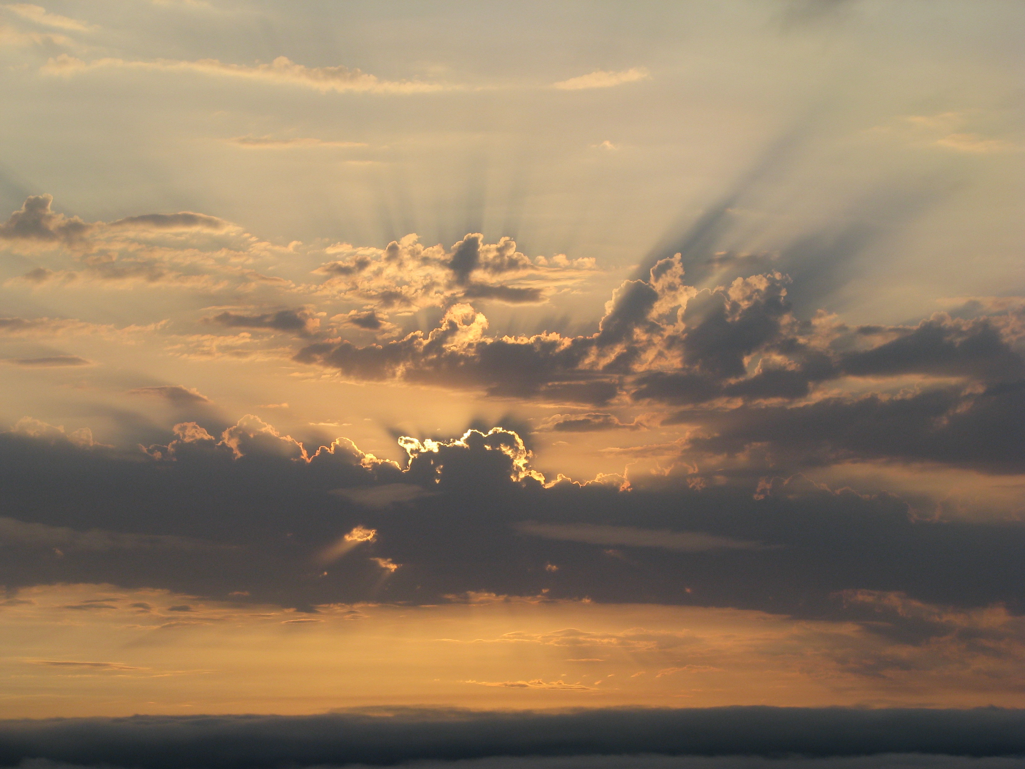 Sunlight breaking through clouds
