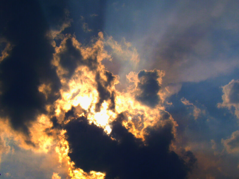 Sunlight breaking through clouds