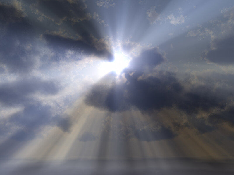 Sunlight breaking through clouds