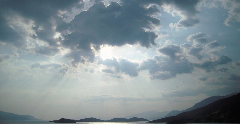 Sunlight breaking through clouds