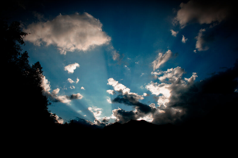 Sunlight breaking through clouds
