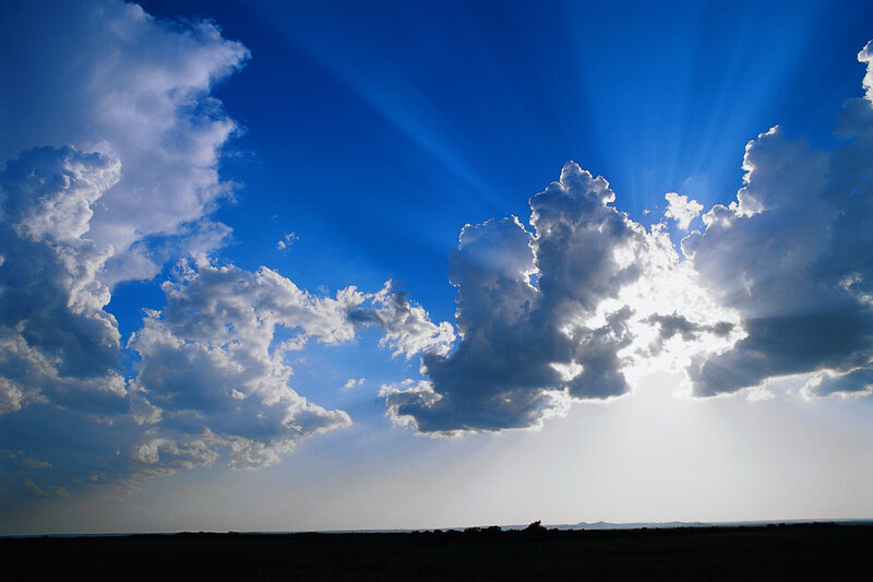 Sunlight breaking through clouds