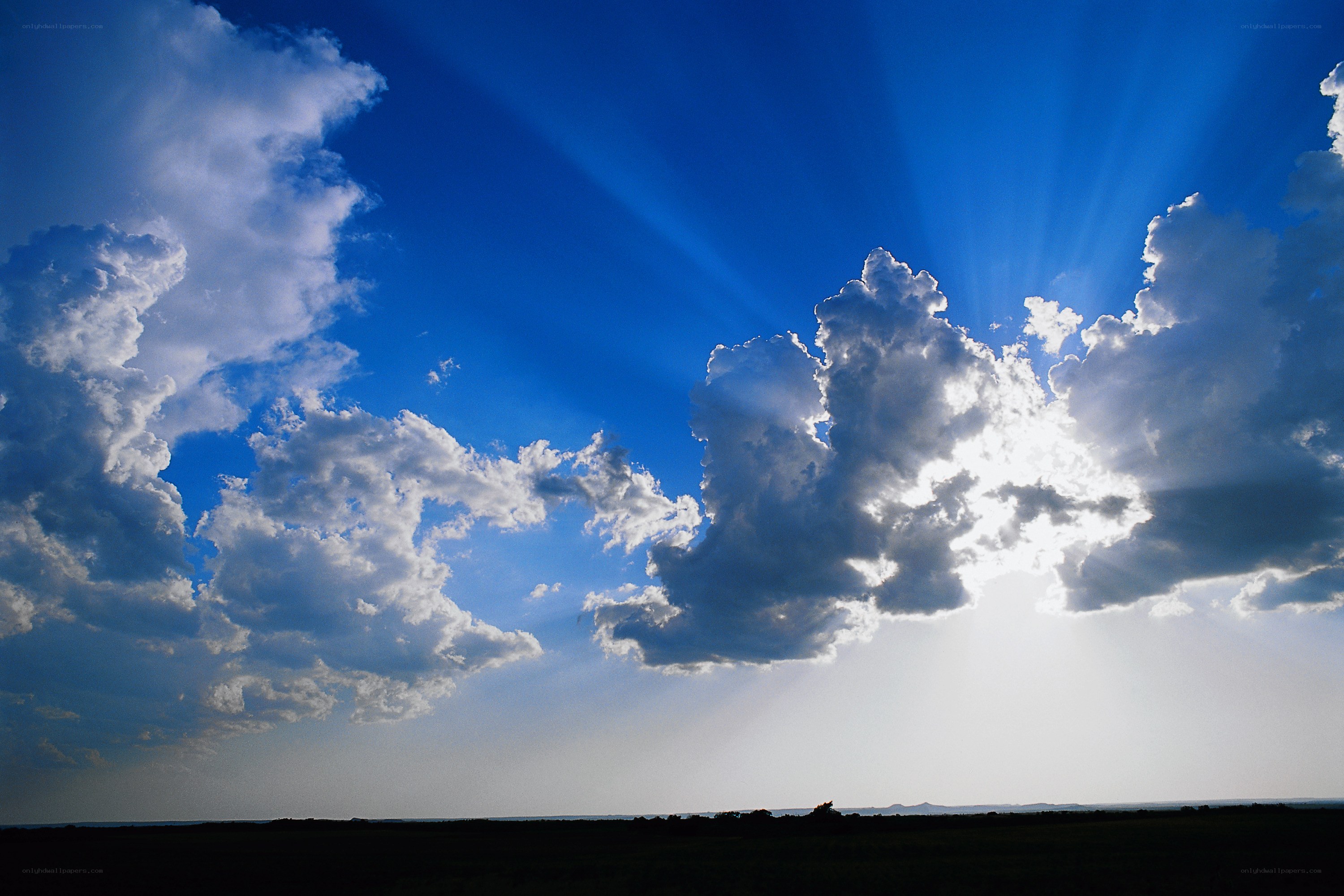 Sunlight breaking through clouds