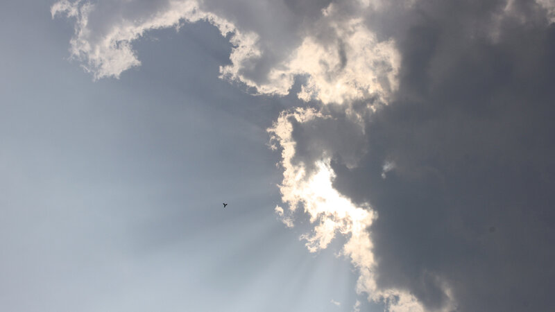 Sunlight breaking through clouds