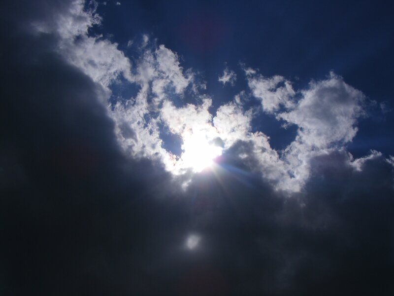 Sunlight breaking through clouds
