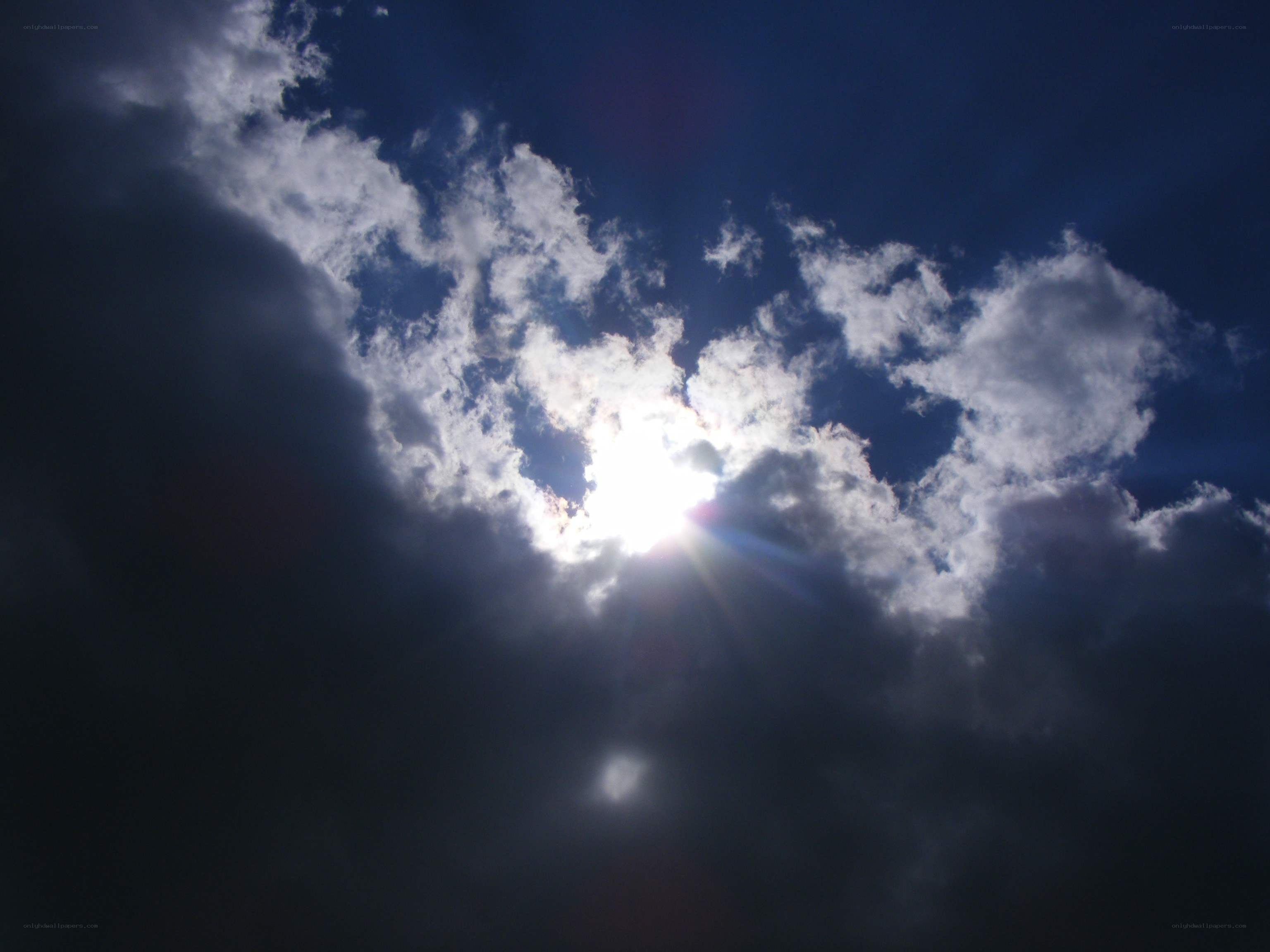 Sunlight breaking through clouds