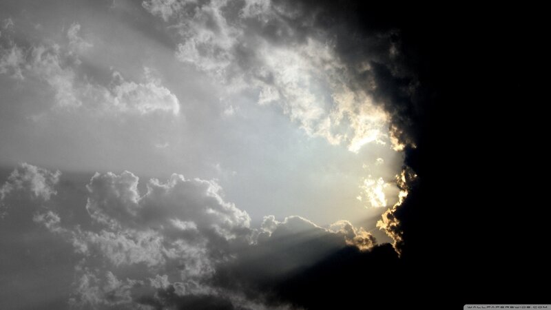 Sunlight breaking through clouds
