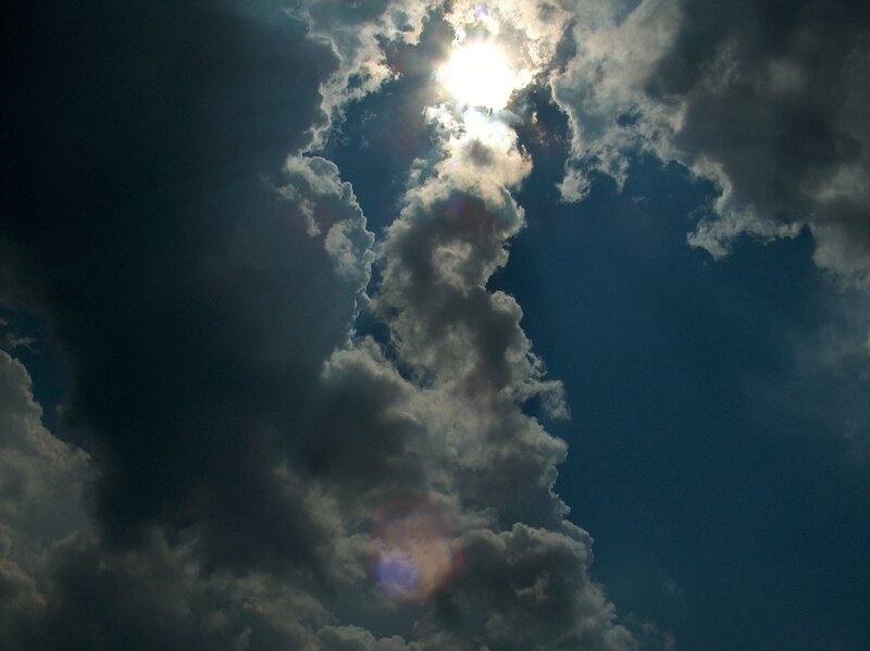 Sunlight breaking through clouds