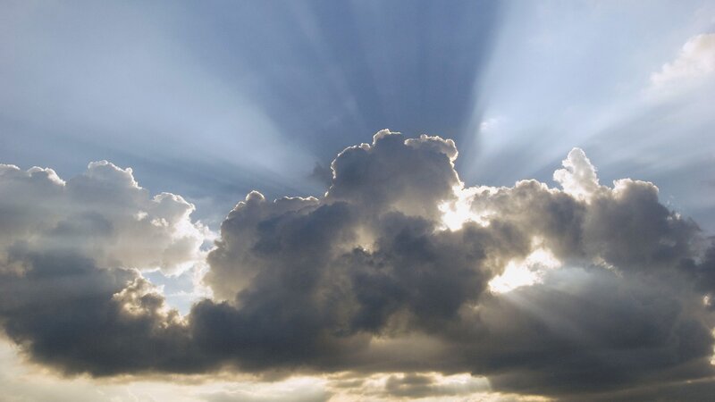 Sunlight breaking through clouds