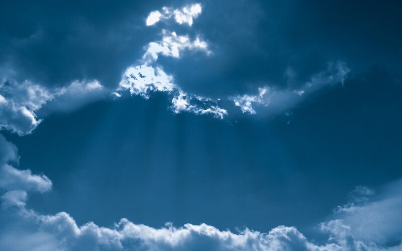 Sunlight breaking through clouds