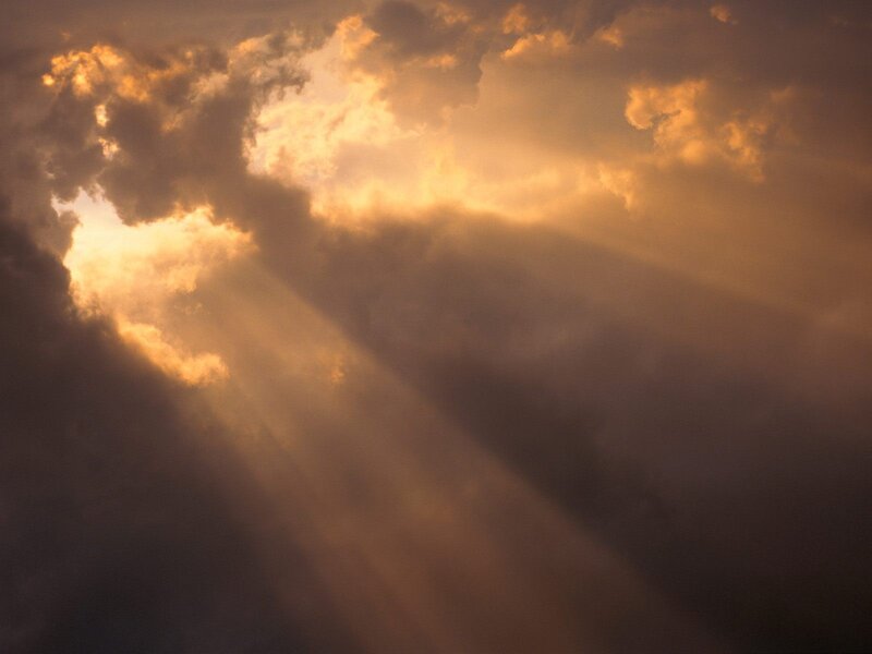 Sunlight breaking through clouds