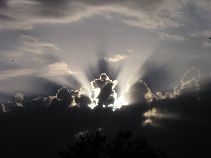 Sunlight breaking through clouds
