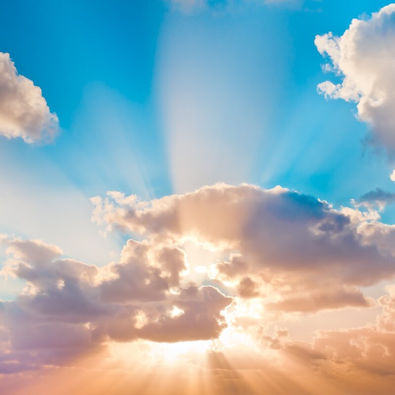 Sunlight breaking through clouds