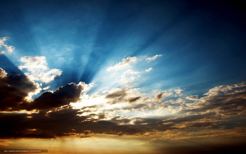 Sunlight breaking through clouds