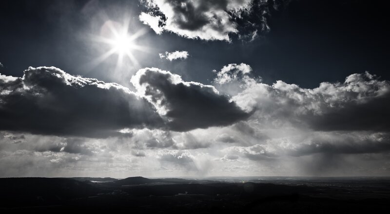 Sunlight breaking through clouds