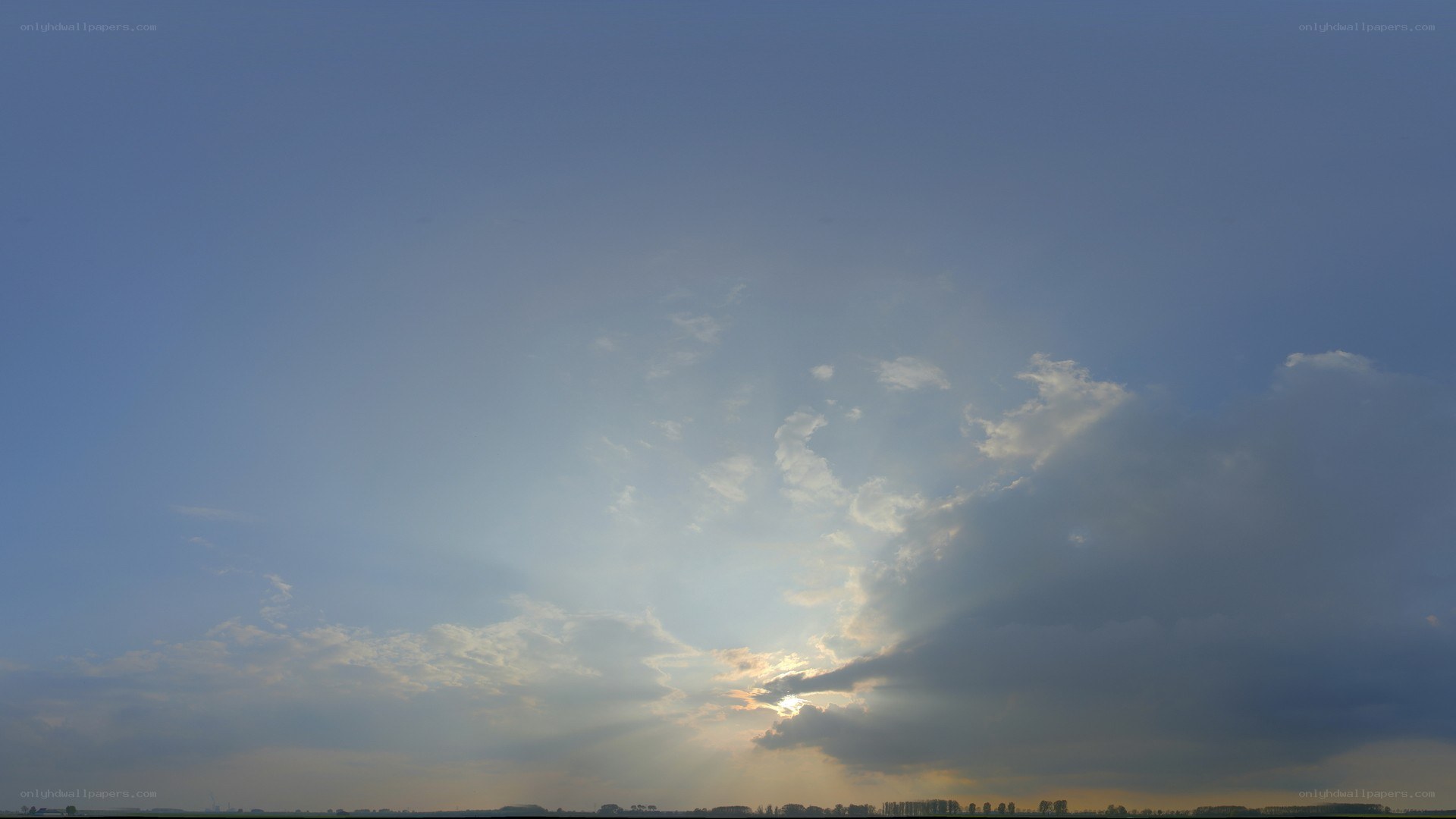 Sunlight breaking through clouds