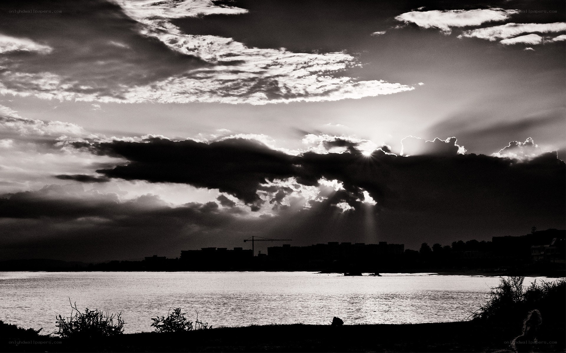 Sunlight breaking through clouds