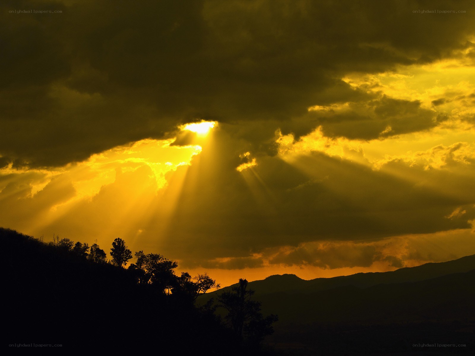 Sunlight breaking through clouds
