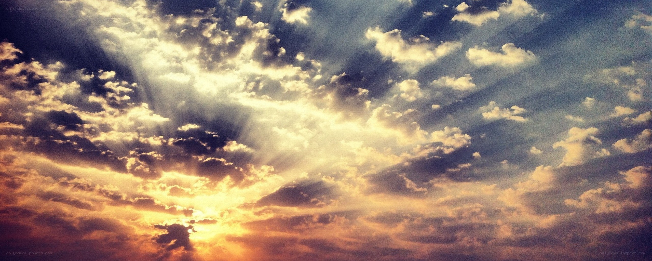 Sunlight breaking through clouds