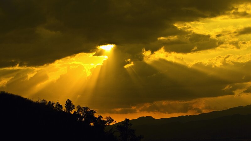 Sunlight breaking through clouds