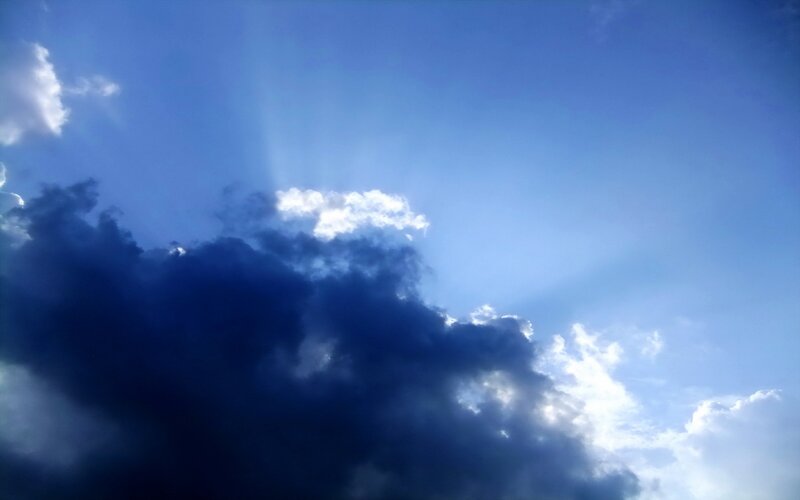 Sunlight breaking through clouds