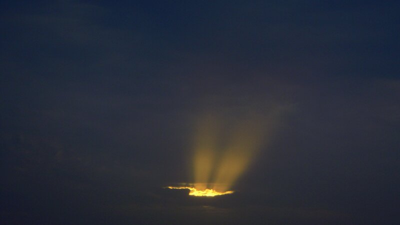 Sunlight breaking through clouds