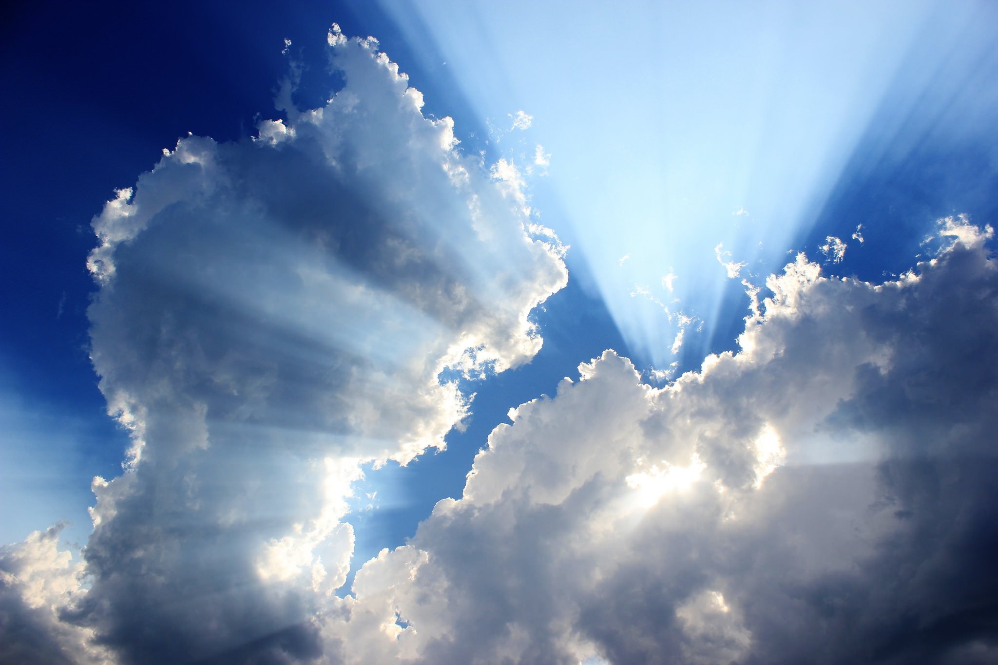 Sunlight breaking through clouds