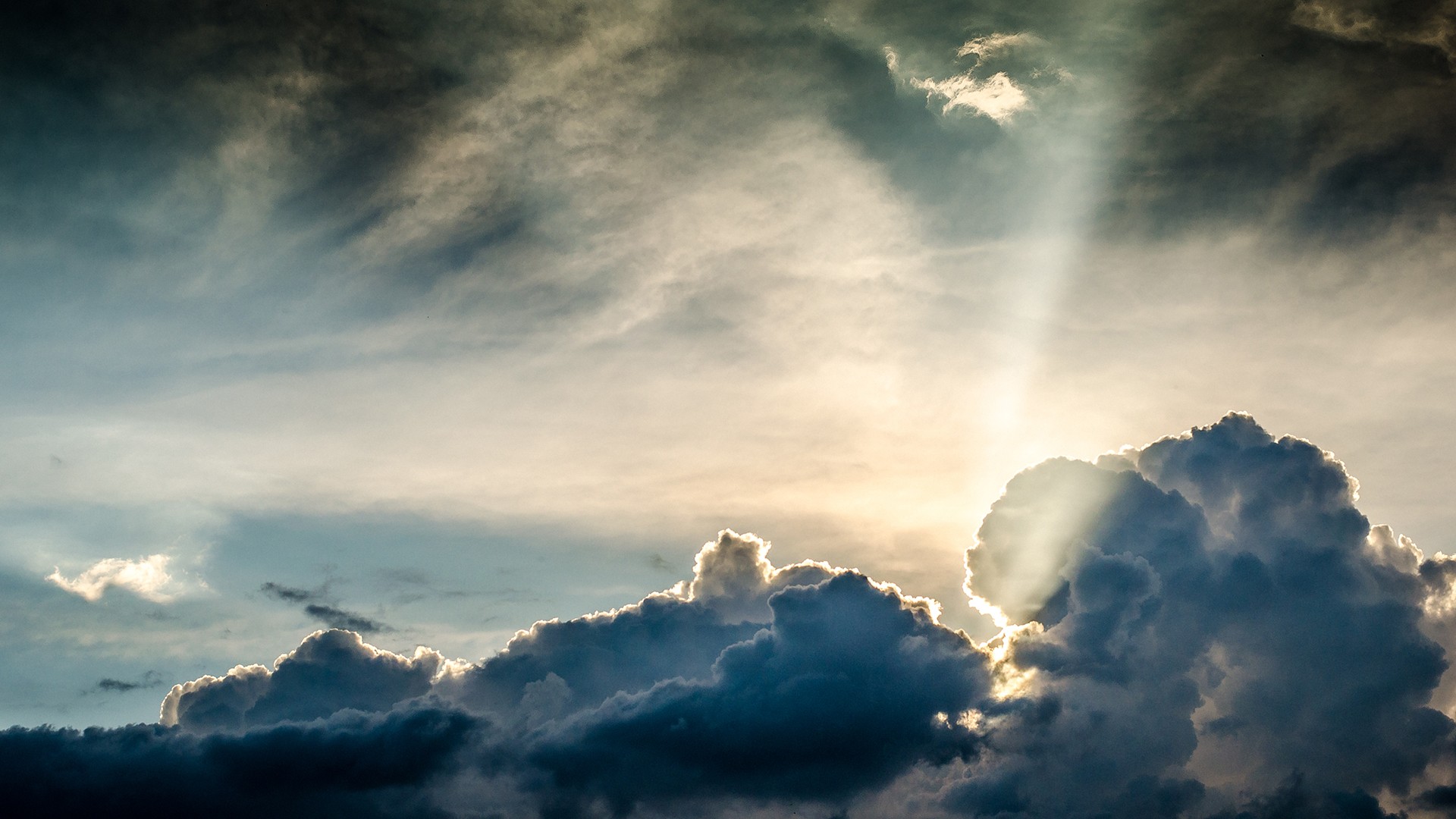 Sunlight breaking through clouds